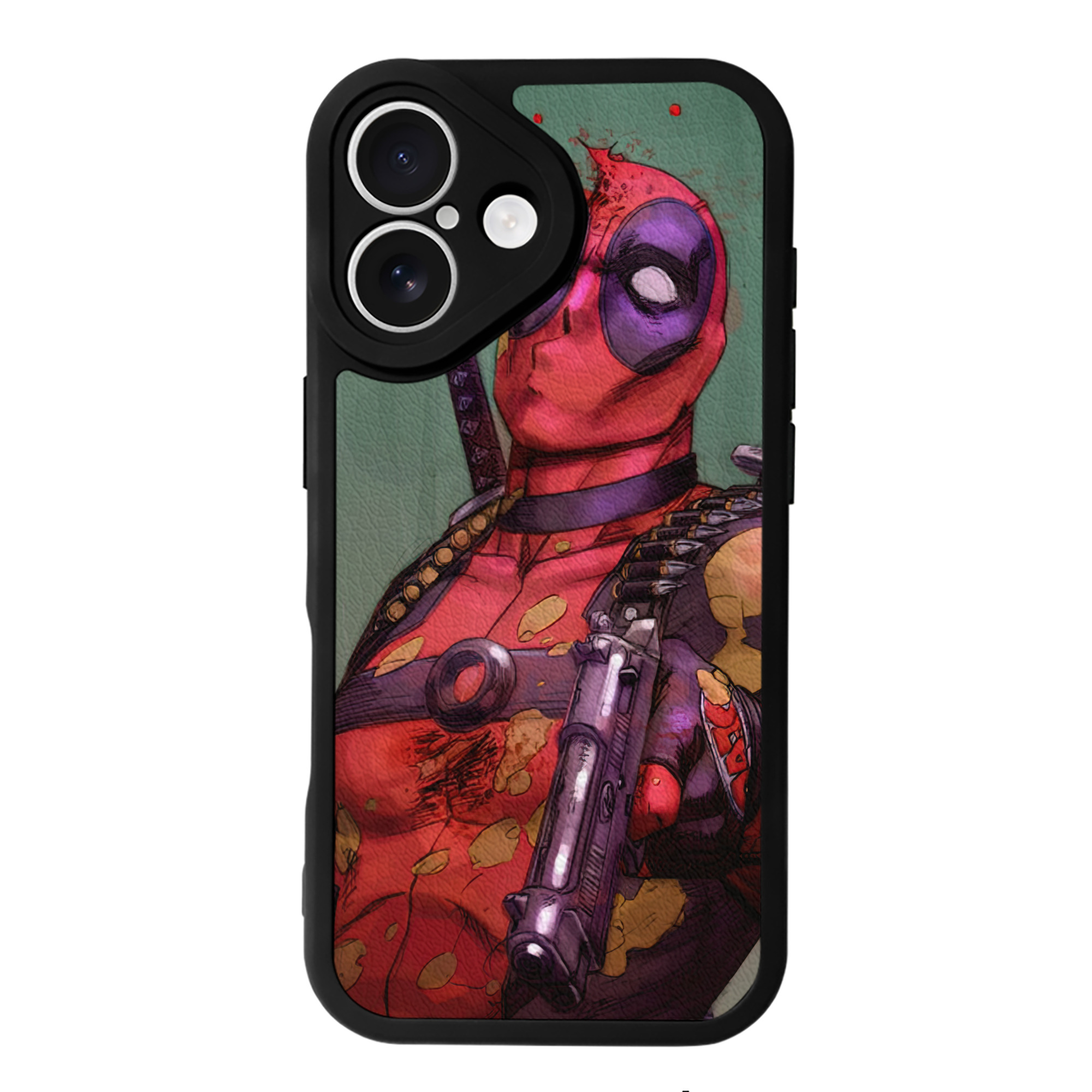 （画像用） Deadpool デッドプール 【iPhone 16シリーズ対応】シリコンスマホケース（レザー調） 材質：シリコン